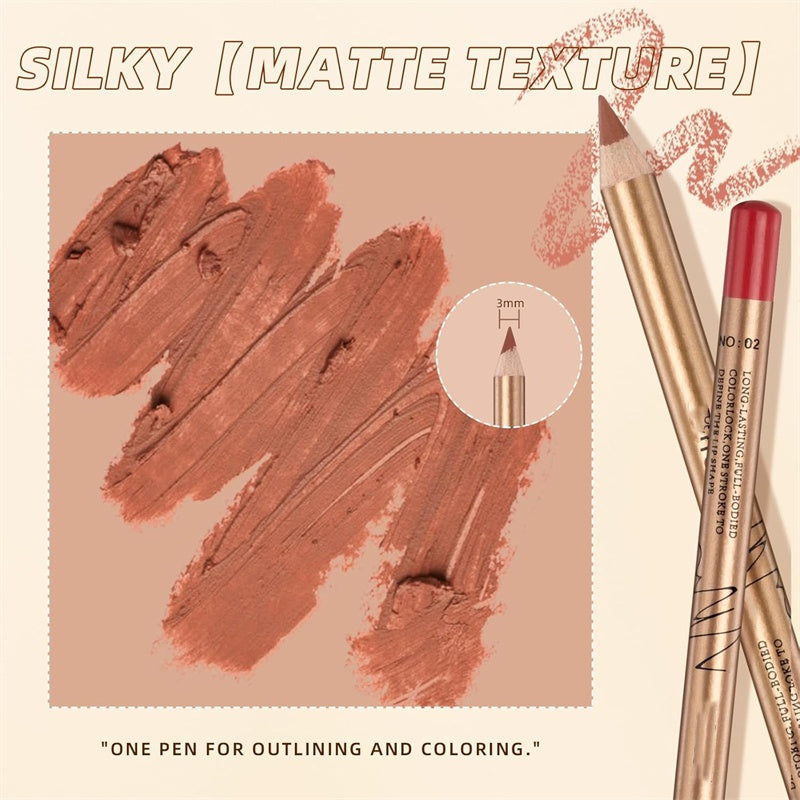12-Color Smudge-Proof Lip Liner Pencil Set