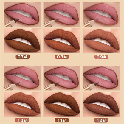 12-Color Smudge-Proof Lip Liner Pencil Set
