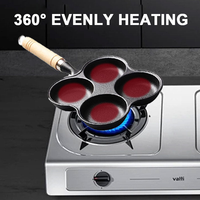 4-cup Cast Iron Non-stick Egg Frying Pan