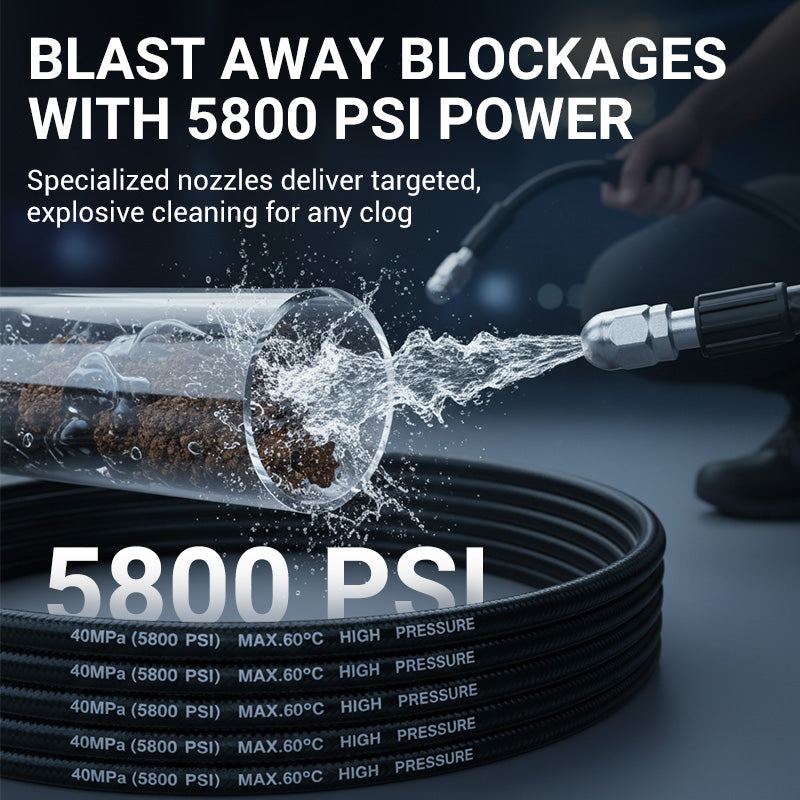 🔥HOT SALE 50% OFF🍲High-Pressure Sewer Jetter Hose with Nozzle