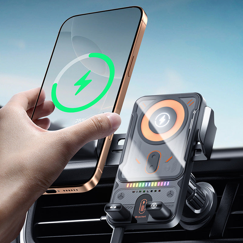 🔥Last Day Sale 50%🔥Smart 2-In-1 Auto-Rotating Car Phone Holder & Wireless Charger