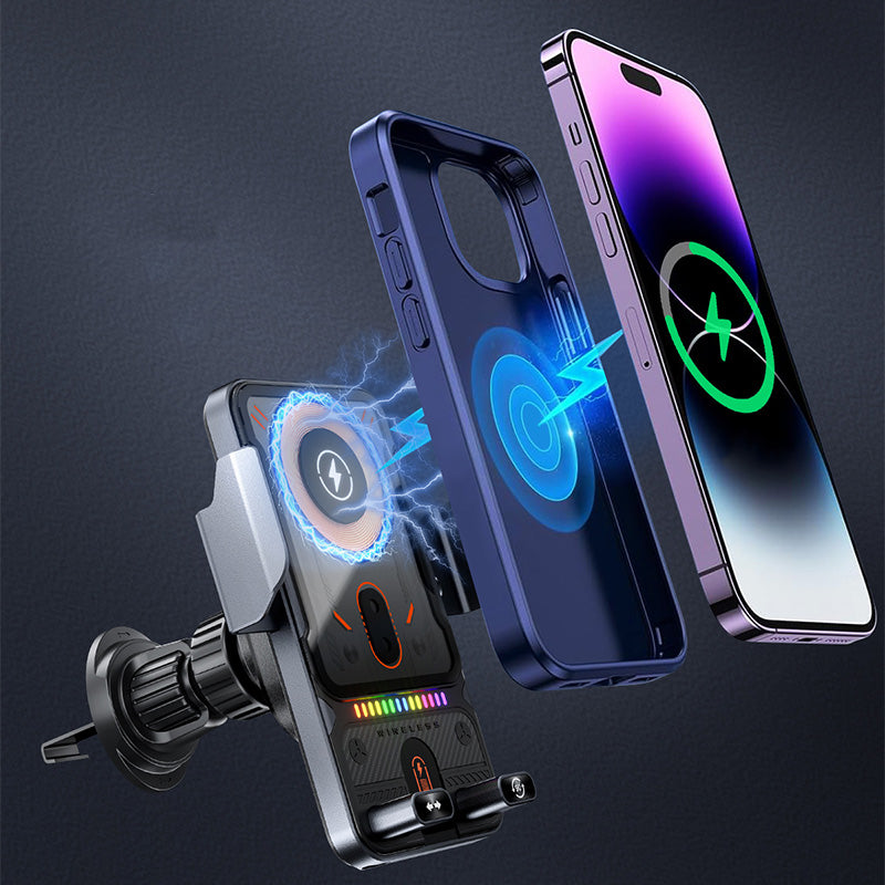 🔥Last Day Sale 50%🔥Smart 2-In-1 Auto-Rotating Car Phone Holder & Wireless Charger