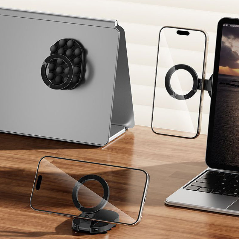 📱🧲Multi-Functional Magnetic & Suction Phone Stand – Strong Grip, 360° Rotation & Perfect for Car, Desk & Kitchen 🚗