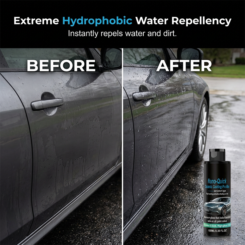 🚗 50% OFF NOW!💧 High-Gloss Hydrophobic Nano Ceramic Spray – Mirror Shine & Water Protection – Car Beauty Treatment ✨