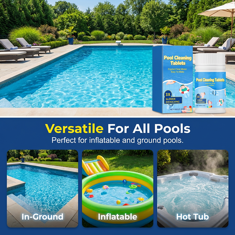 🔥Buy 1 Get 1 Free🔥🏊‍♂️Pool Cleaning Tablets for Crystal Clear Water