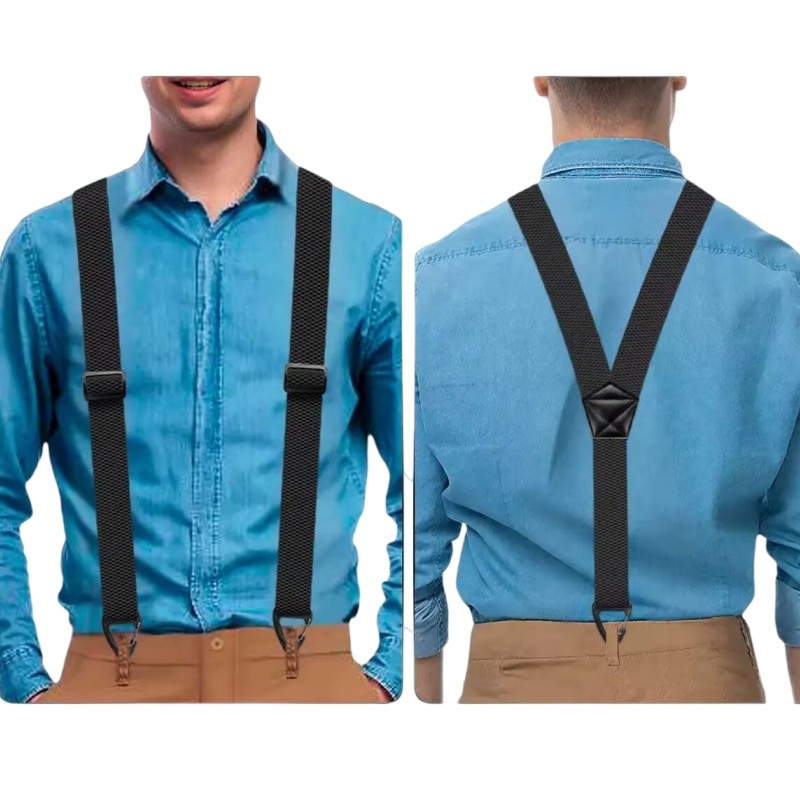 🔥Today’s Special: Buy One Get One Free🦺 Men's Suspenders with Hook Clips – Y-Back & X-Back Styles