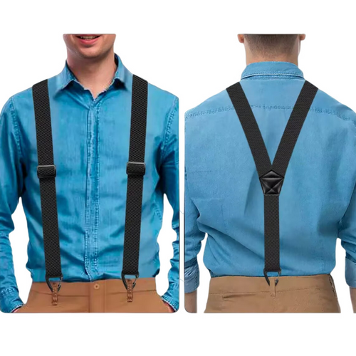 🔥Today’s Special: Buy One Get One Free🦺 Men's Suspenders with Hook Clips – Y-Back & X-Back Styles