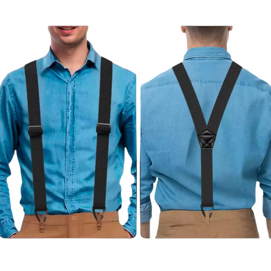 🔥Today’s Special: Buy One Get One Free🦺 Men's Suspenders with Hook Clips – Y-Back & X-Back Styles