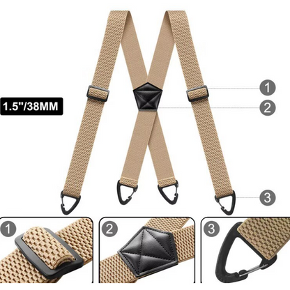 🔥Today’s Special: Buy One Get One Free🦺 Men's Suspenders with Hook Clips – Y-Back & X-Back Styles