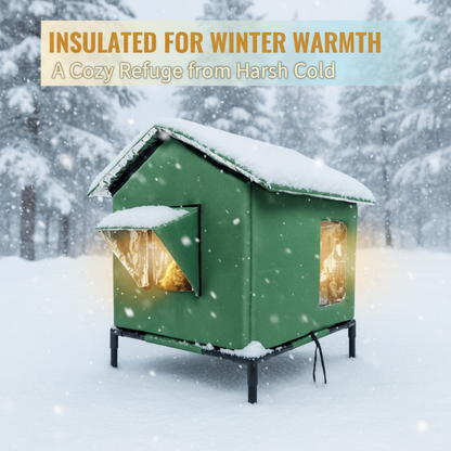 🏠 LIMITED TIME 50% OFF! 🐈 All-Weather Elevated Outdoor Cat House – Waterproof, Insulated & Foldable 🌧️
