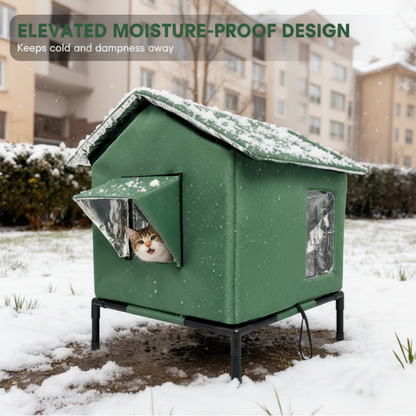 🏠 LIMITED TIME 50% OFF! 🐈 All-Weather Elevated Outdoor Cat House – Waterproof, Insulated & Foldable 🌧️