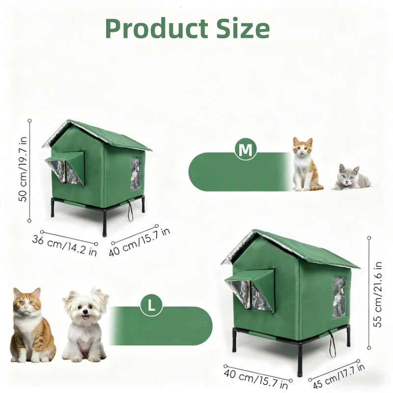🏠 LIMITED TIME 50% OFF! 🐈 All-Weather Elevated Outdoor Cat House – Waterproof, Insulated & Foldable 🌧️