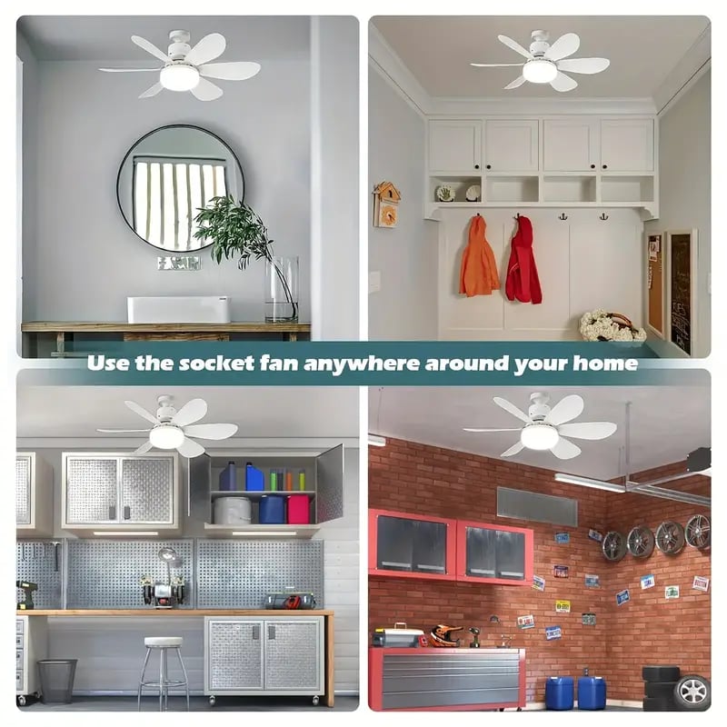 🔥sale-50%OFF-🎁2-IN-1 PORTABLE CEILING FAN & LIGHT with Remote Control