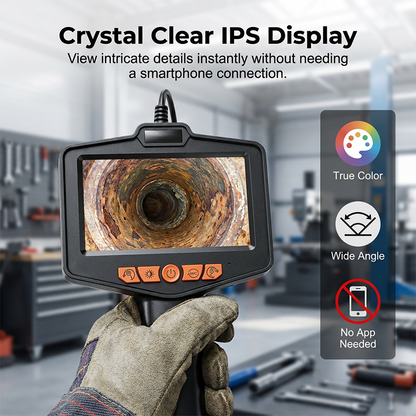🔬Waterproof Industrial Endoscope Camera with 4.3" IPS Screen