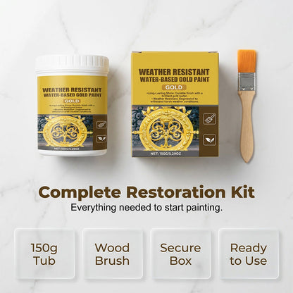 ✨Restore Rusty Metal with Weather-Resistant Water-Based Gold Paint