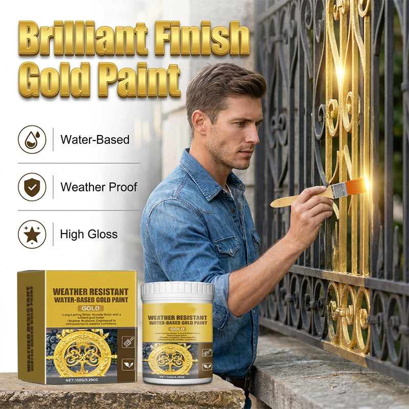 ✨Restore Rusty Metal with Weather-Resistant Water-Based Gold Paint