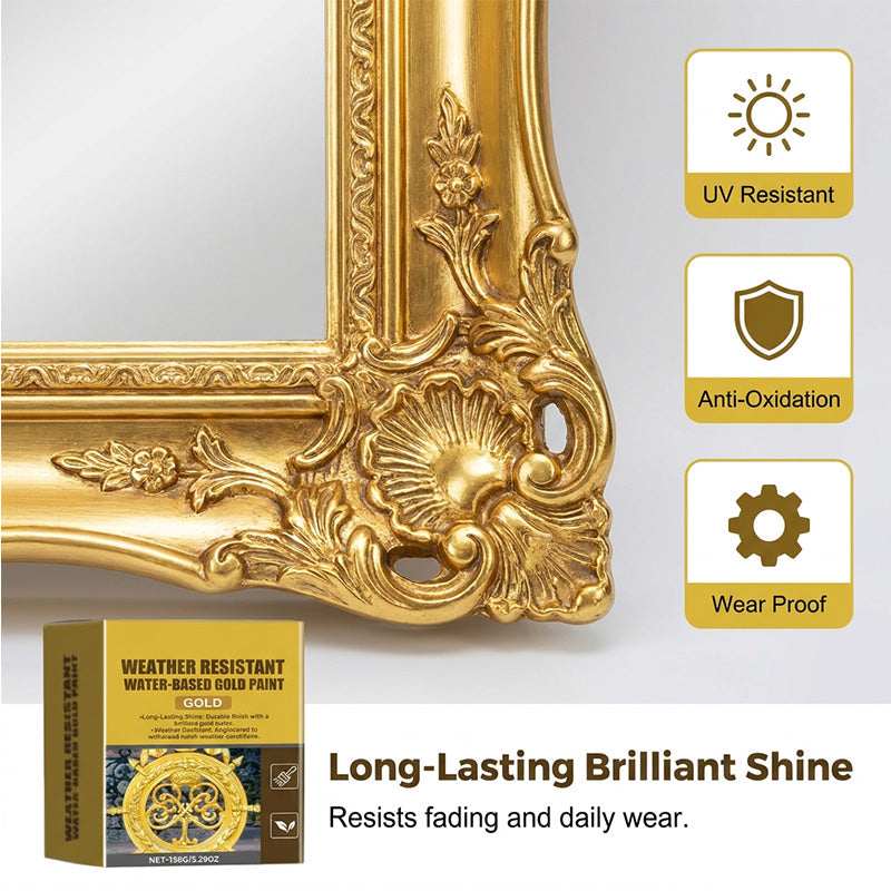 ✨Restore Rusty Metal with Weather-Resistant Water-Based Gold Paint
