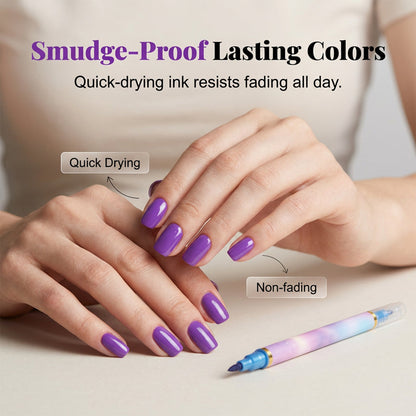 🥳2026 HOT SALE🥳✨10/12-Color Dual-Tip Nail Art Pen Set/Metallic Nail Art Pen