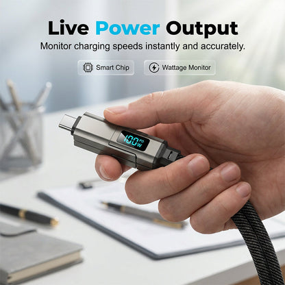🔌Limited-time 50% off✨ 4-in-1 Charging Cable with Digital Display & Keychain