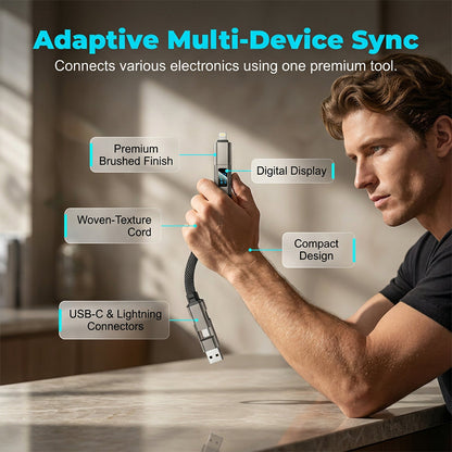 🔌Limited-time 50% off✨ 4-in-1 Charging Cable with Digital Display & Keychain