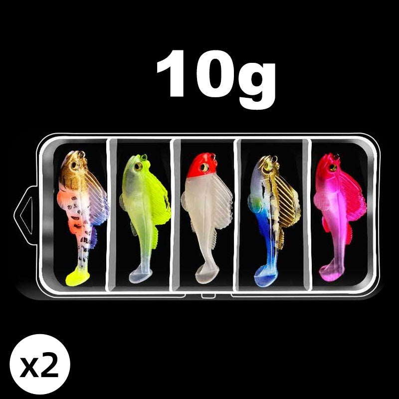 5-Piece T-Tail Soft Lure Set with Box