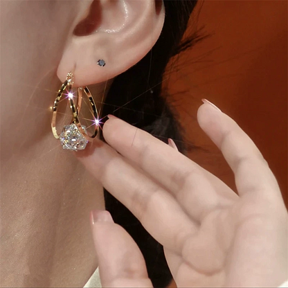 ✨2026 New Model🔥Buy 1 Get 1 Free✨Double-hoop Earrings With Sparkling Zirconia Spheres