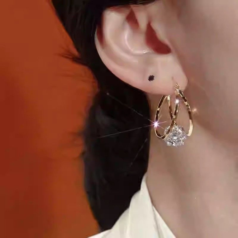 ✨2026 New Model🔥Buy 1 Get 1 Free✨Double-hoop Earrings With Sparkling Zirconia Spheres