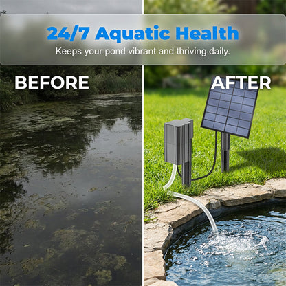 🌞 Solar Energy Pond Aerator with Air Pump – Zero Electricity Costs – Keep Fish Healthy and Water Clear – 50% OFF 🐟💧