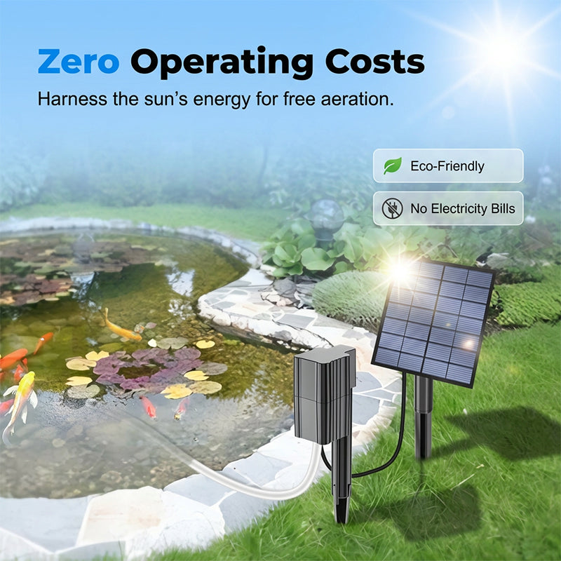 🌞 Solar Energy Pond Aerator with Air Pump – Zero Electricity Costs – Keep Fish Healthy and Water Clear – 50% OFF 🐟💧