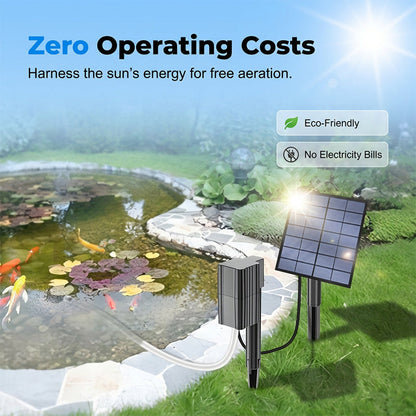 🌞 Solar Energy Pond Aerator with Air Pump – Zero Electricity Costs – Keep Fish Healthy and Water Clear – 50% OFF 🐟💧