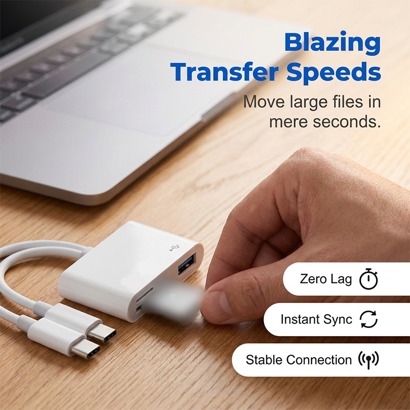 💻50% OFF NOW! Universal 5-in-1 Card Reader Hub – Dual Type-C Multi-Port Memory Card Reader, High Speed USB Data Transfer Adapter, Compatible with Phones, Laptops & Cameras