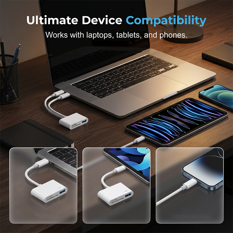 💻50% OFF NOW! Universal 5-in-1 Card Reader Hub – Dual Type-C Multi-Port Memory Card Reader, High Speed USB Data Transfer Adapter, Compatible with Phones, Laptops & Cameras