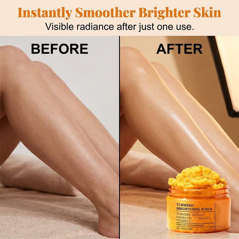 ✨Turmeric Brightening Body Scrub – Natural turmeric, jojoba oil & sea salt. Gently exfoliates dull skin – reveals radiant🧖‍♀️💛