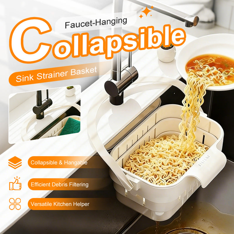 ⏳Time-Limited Special⏰Collapsible Faucet-Hanging Sink Strainer Basket