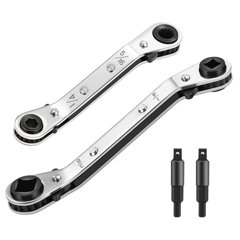 50% off the first 100 customers on the 4-in-1 HVAC ratchet wrench set with S2 hex bit adapter.
