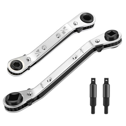 50% off the first 100 customers on the 4-in-1 HVAC ratchet wrench set with S2 hex bit adapter.