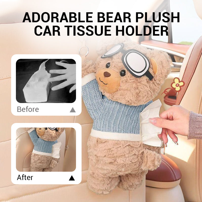 ✨Limited time buy one get one free✨ Global best-selling over 1 million cute bear-shaped plush car tissue box