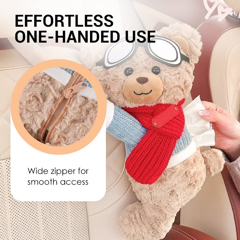 ✨Limited time buy one get one free✨ Global best-selling over 1 million cute bear-shaped plush car tissue box