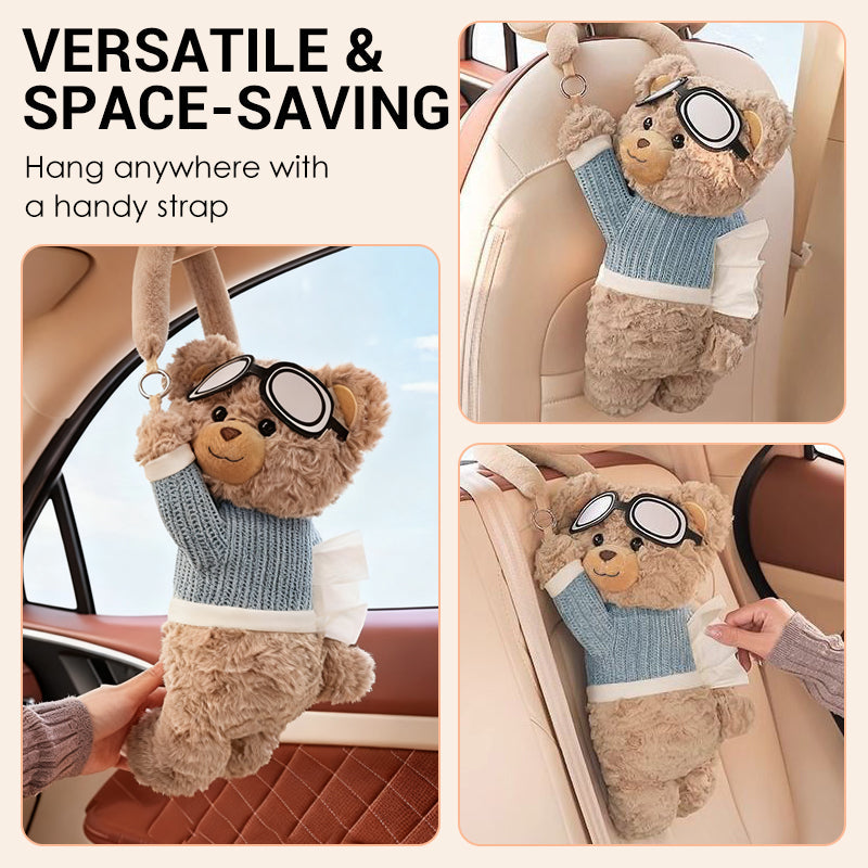 ✨Limited time buy one get one free✨ Global best-selling over 1 million cute bear-shaped plush car tissue box