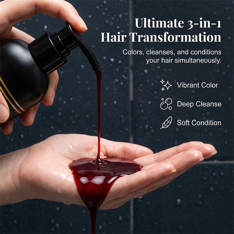 ⏳Limited-time 50% off⏰3-in-1 Hair Color Shampoo & Conditioner for Gray Coverage