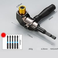 Haakse adapter met 65 mm (2.56 inch) lange schroevendraaierbits [5 stuks]