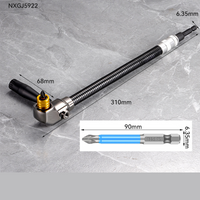 Flexible extension hose with 90 mm (3.54 inch) screwdriver bit