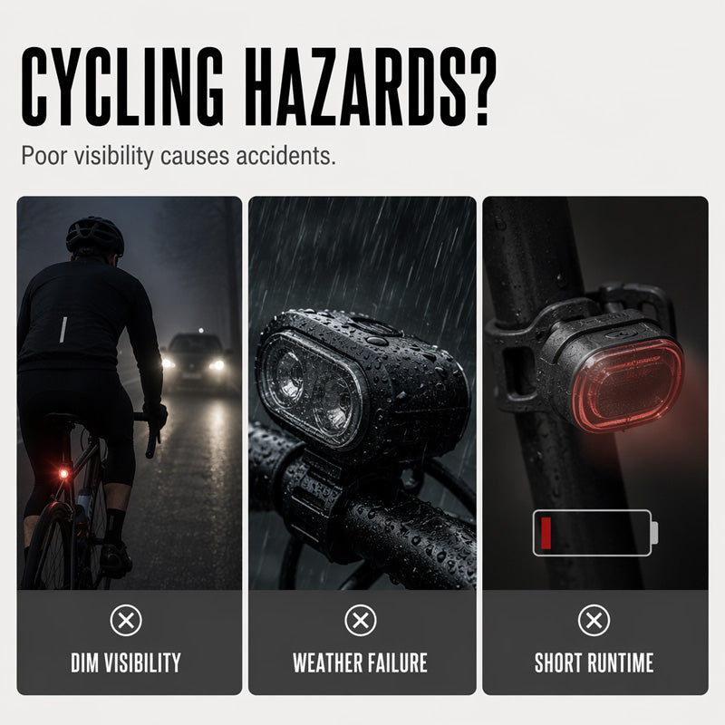 🚲 🔦USB Rechargeable Bike Light Set