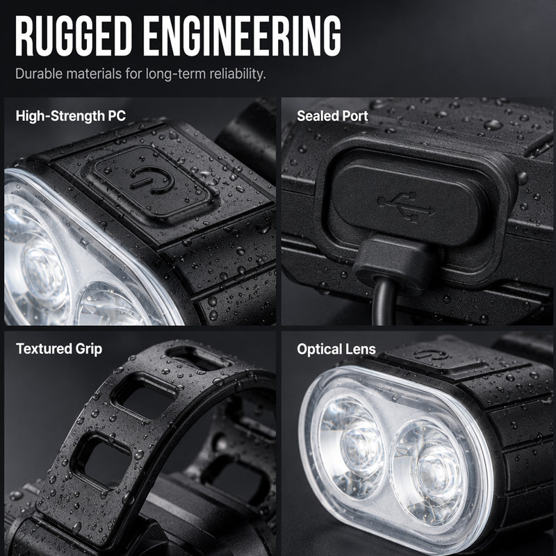 🚲 🔦USB Rechargeable Bike Light Set