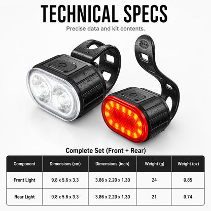 🚲 🔦USB Rechargeable Bike Light Set