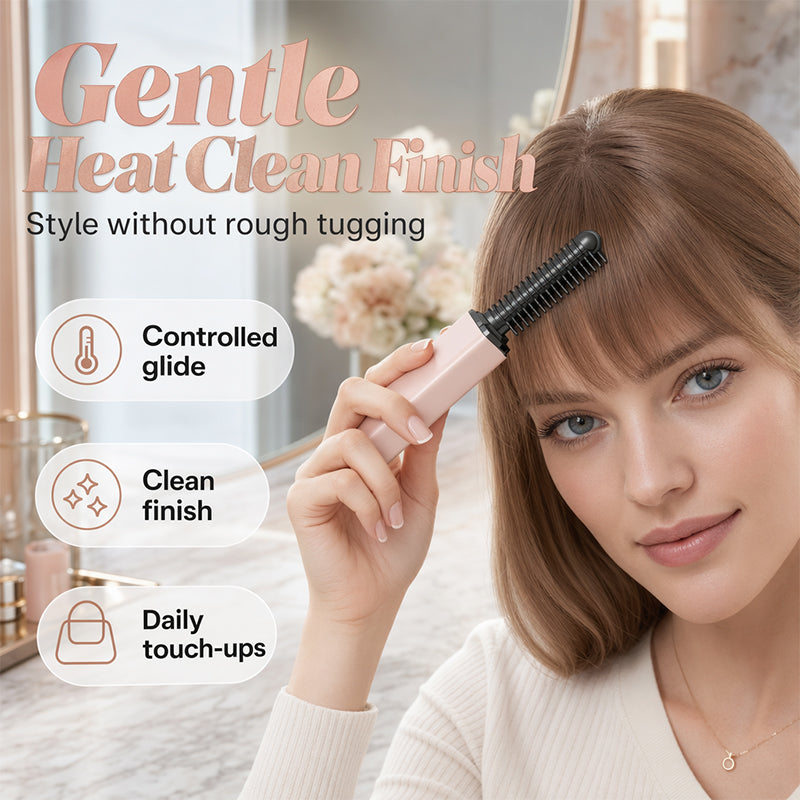 🎄Christmas Sale 50% OFF💁 Cordless Mini Straightening Brush – Smooth Frizzy Hair on the Go ✨