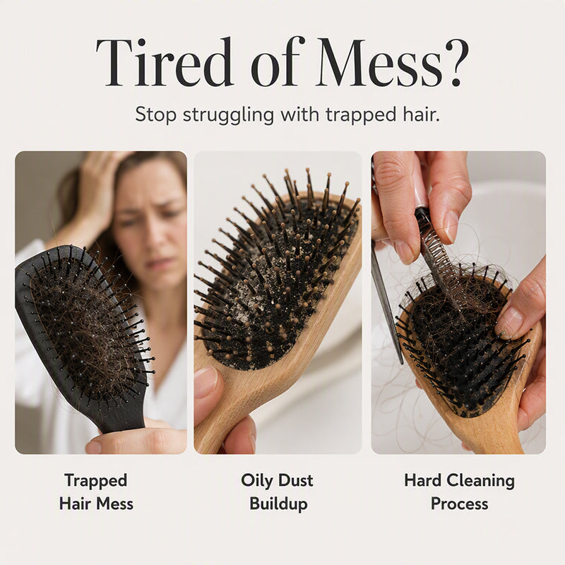Women's Detachable Self Cleaning Vented Hairbrush