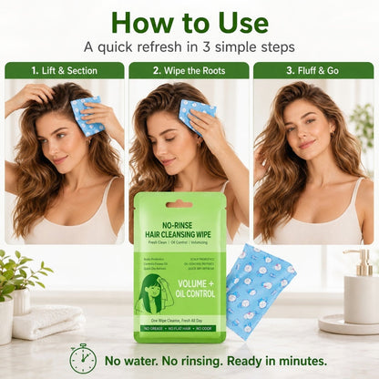🥳2026 TOP PICK🥥 Waterless Hair Wipes – Oil-Control Peptides, Volumizes, No Rinse Needed – Compact & Lightweight – Perfect for On-the-Go! 🌸💨