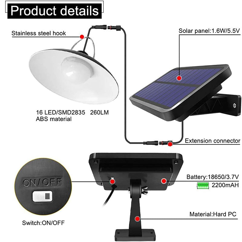 Solar Powered Retro Pendant Light