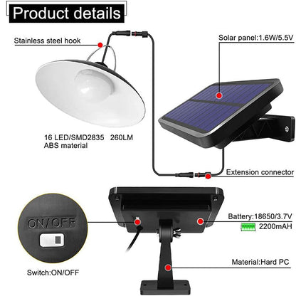 Solar Powered Retro Pendant Light